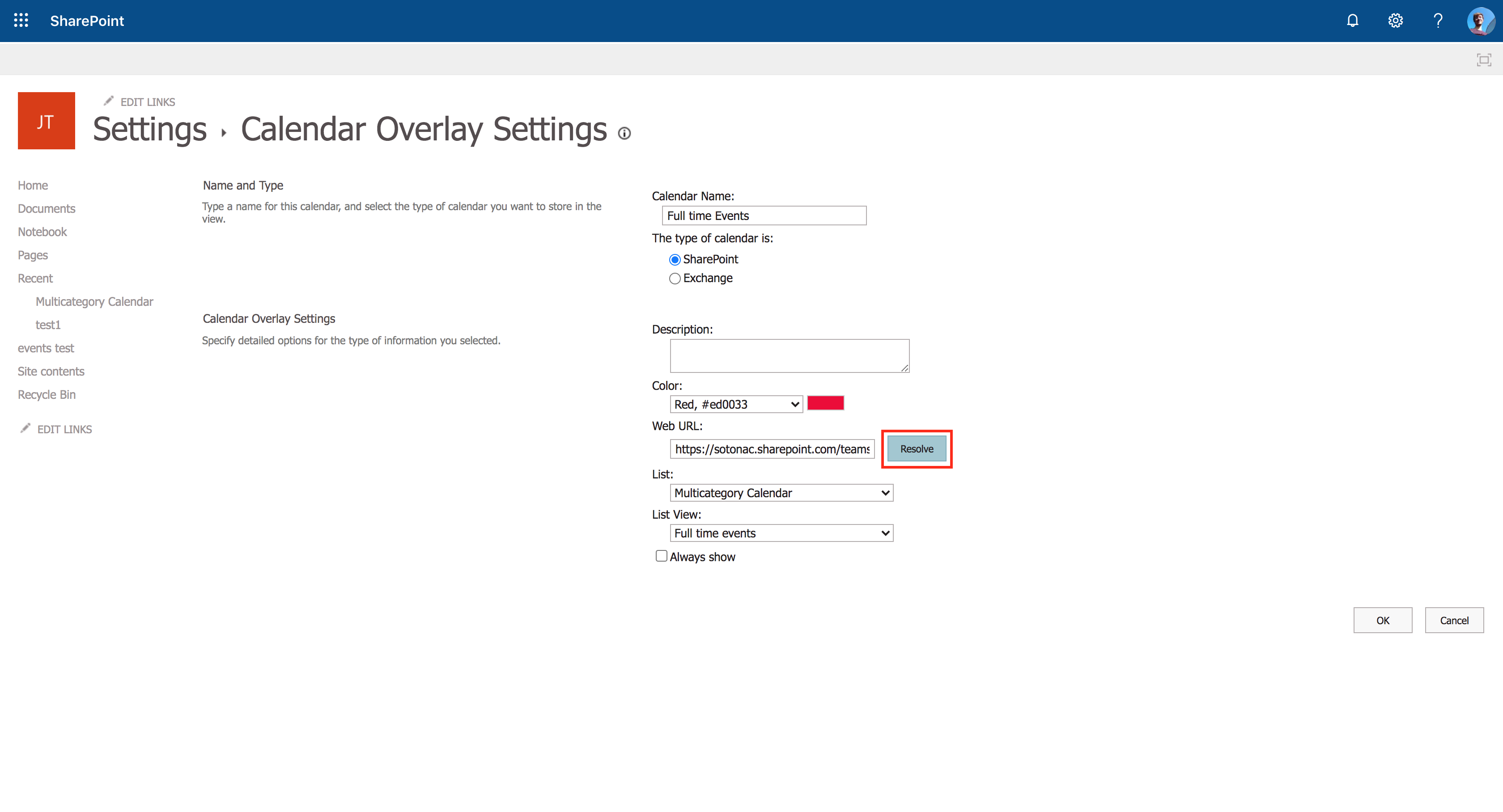 SharePoint: Multicoloured events in Calendar