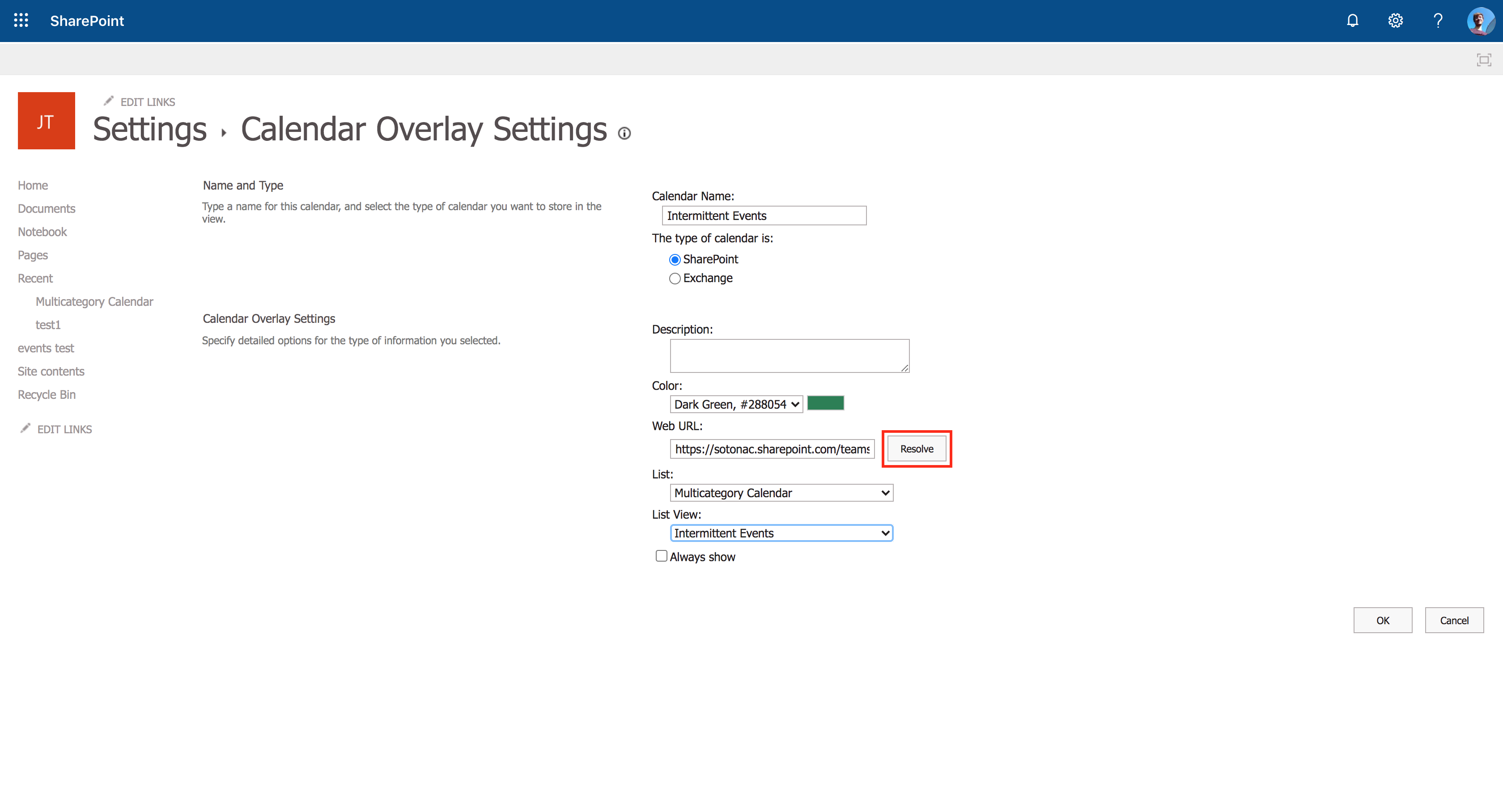 SharePoint: Multicoloured events in Calendar